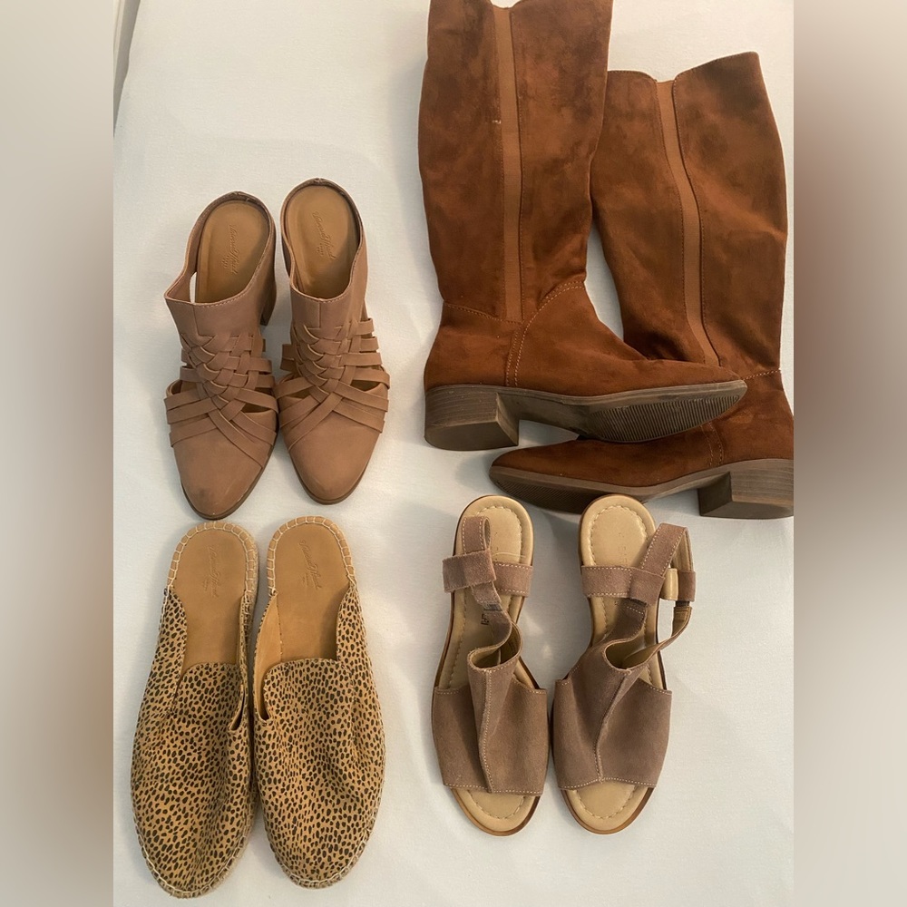 3 Universal Thread shoes + suede wedge lot. Women’s size 9